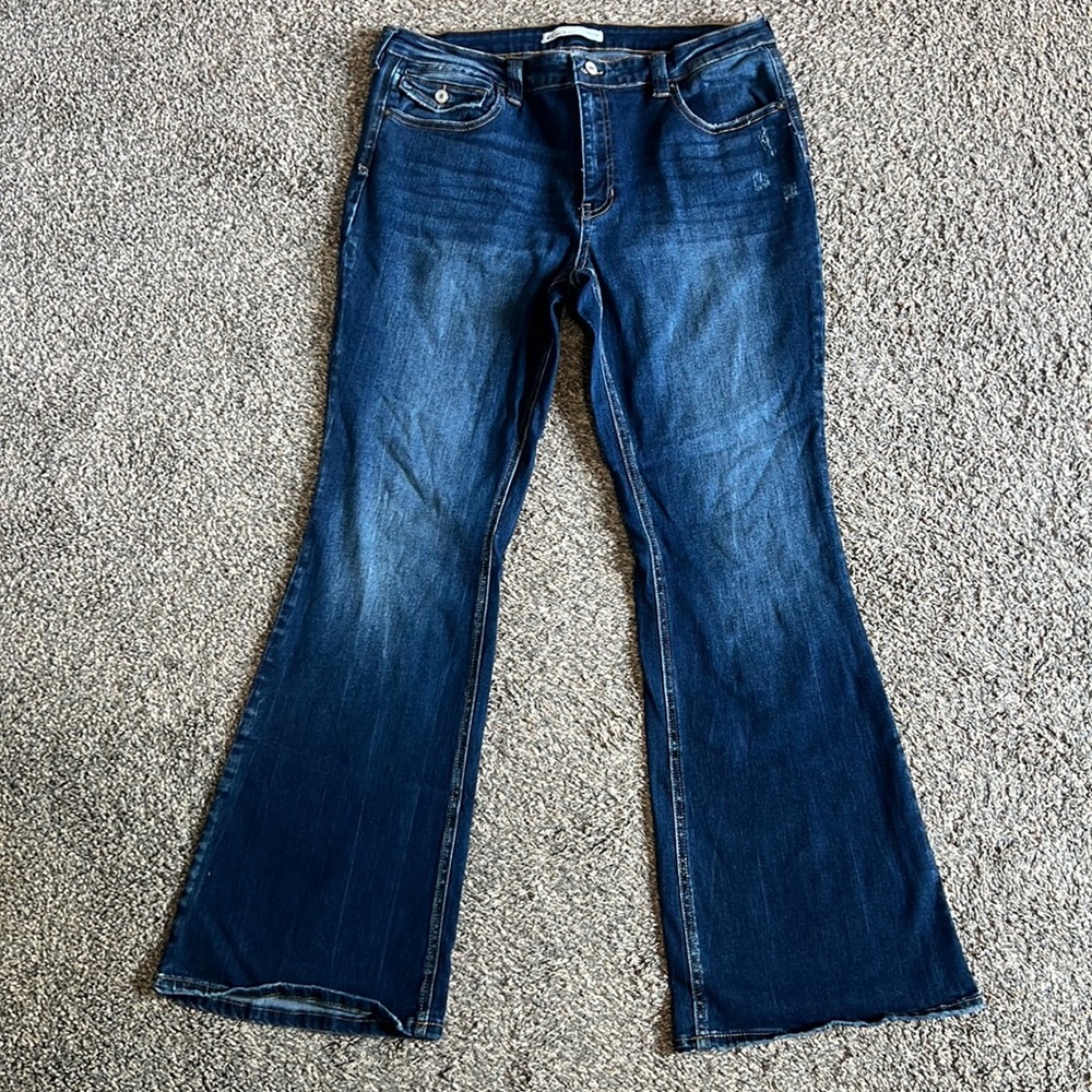 KanCan flare mid rise flap pocket size 32